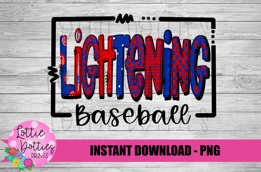 Lightening Baseball - PNG - Lightening - Sublimation - Baseball - Digital Download
