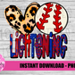 Lightening Baseball - PNG - Lightening - Sublimation - Baseball - Digital Download