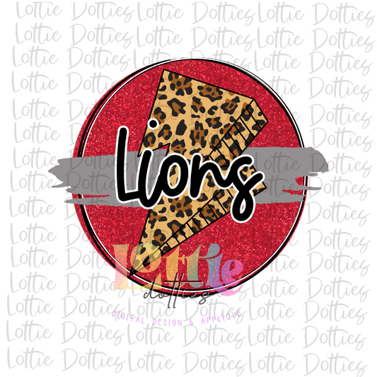 Lions PNG - Lions Circle - Sublimation Design - Digital Download - Cardinal and Gray