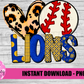 Peace Love Lions Baseball PNG - Lions -  sublimation design - Digital Download