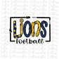 Lions PNG - Foley Football -  Sublimation Design - Digital Download