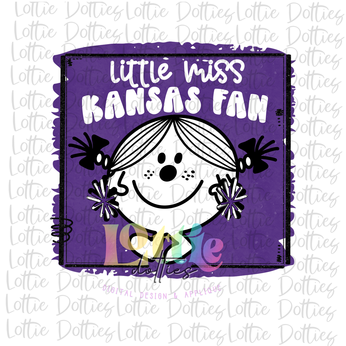 Little Miss Kansas Fan - PNG Kansas Sublimation - Digital Download