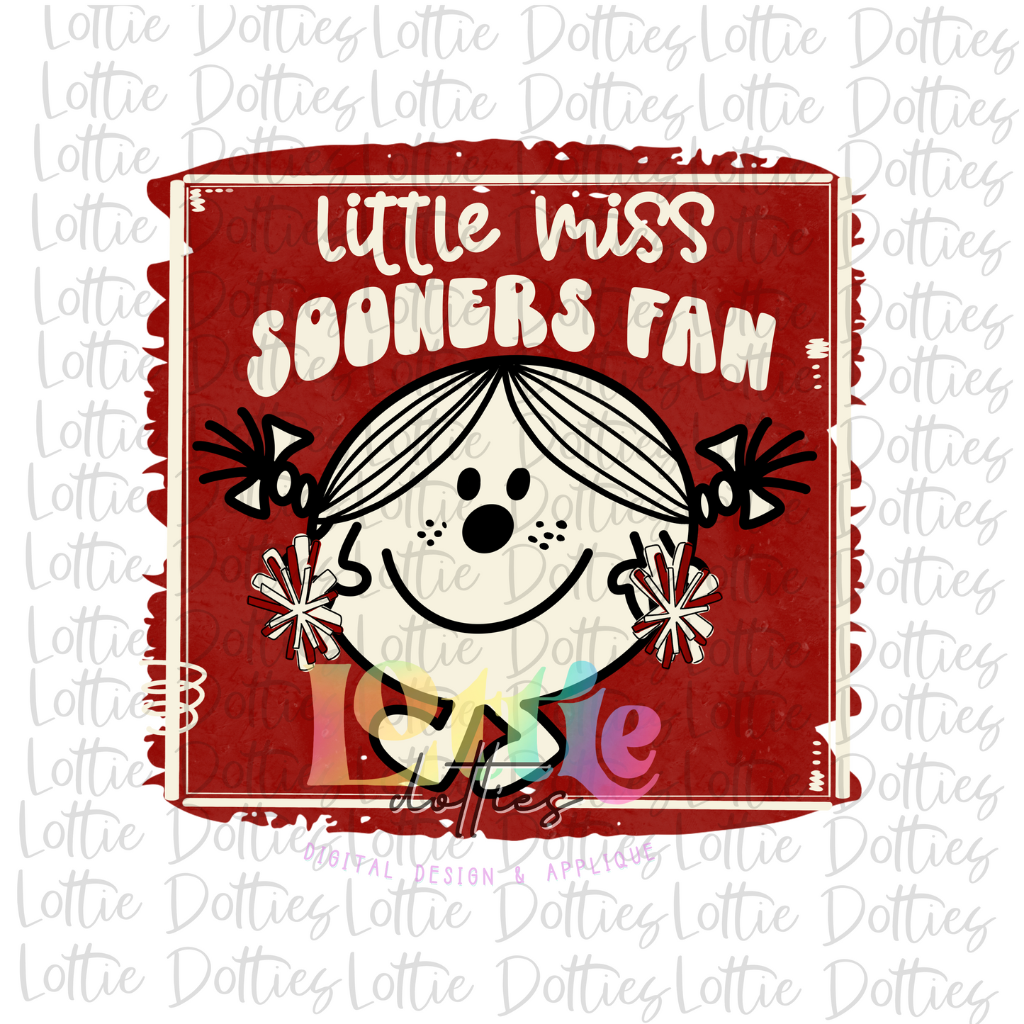 Little Miss Sooners Fan PNG - Sooners Sublimation - Digital Download