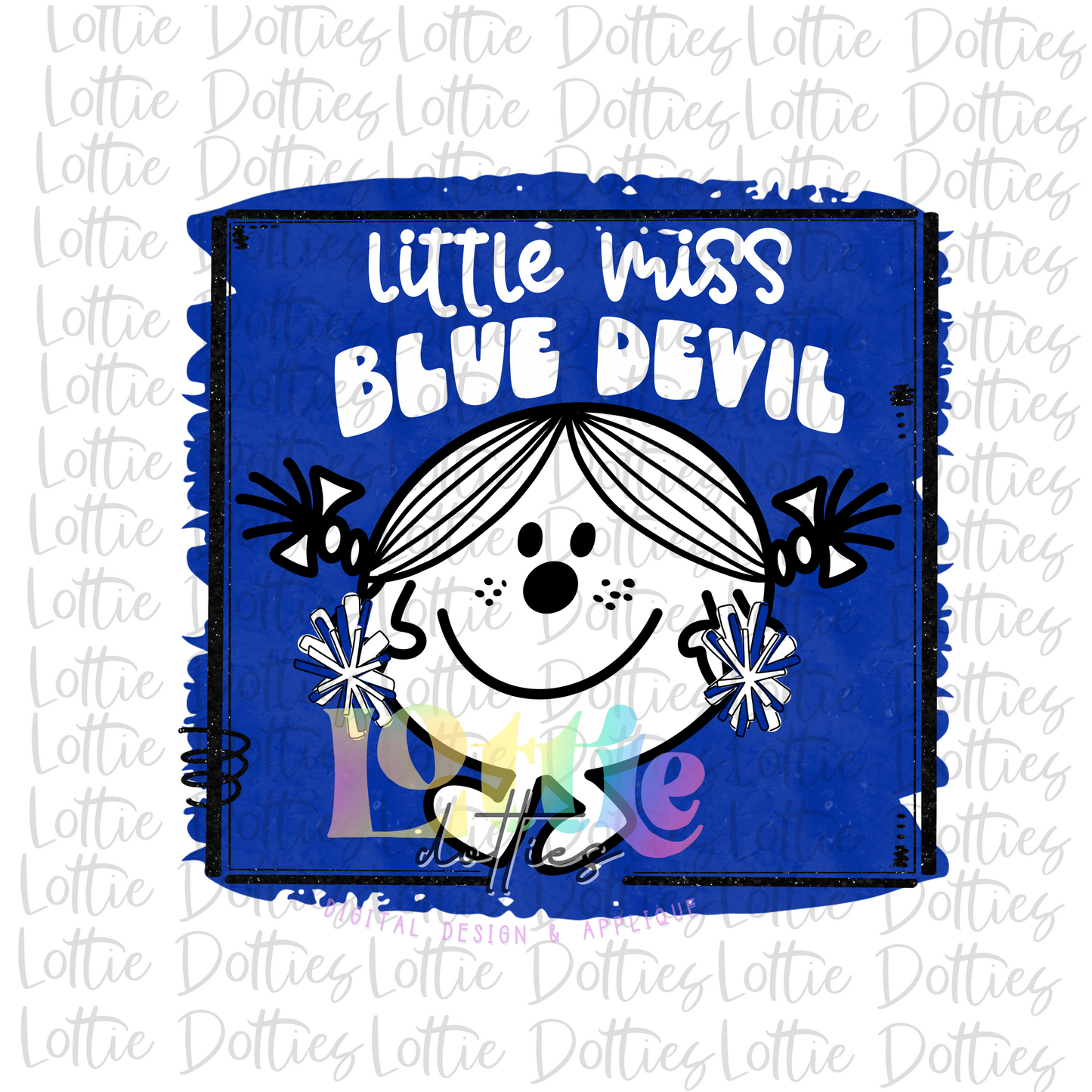 Little Miss Blue Devil PNG - Blue Devil Sublimation -Digital Download