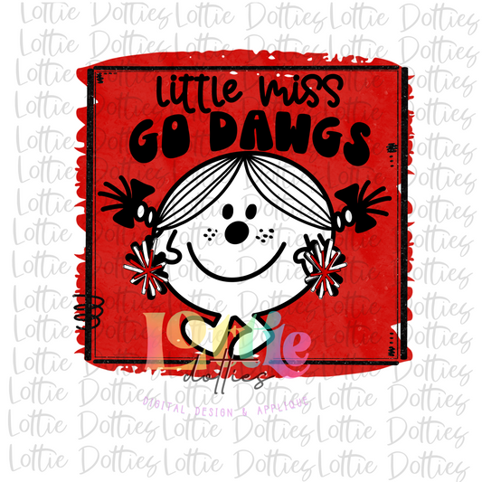 Little Miss Go Dawgs Png  - Dawgs - Sublimation -  Digital Download