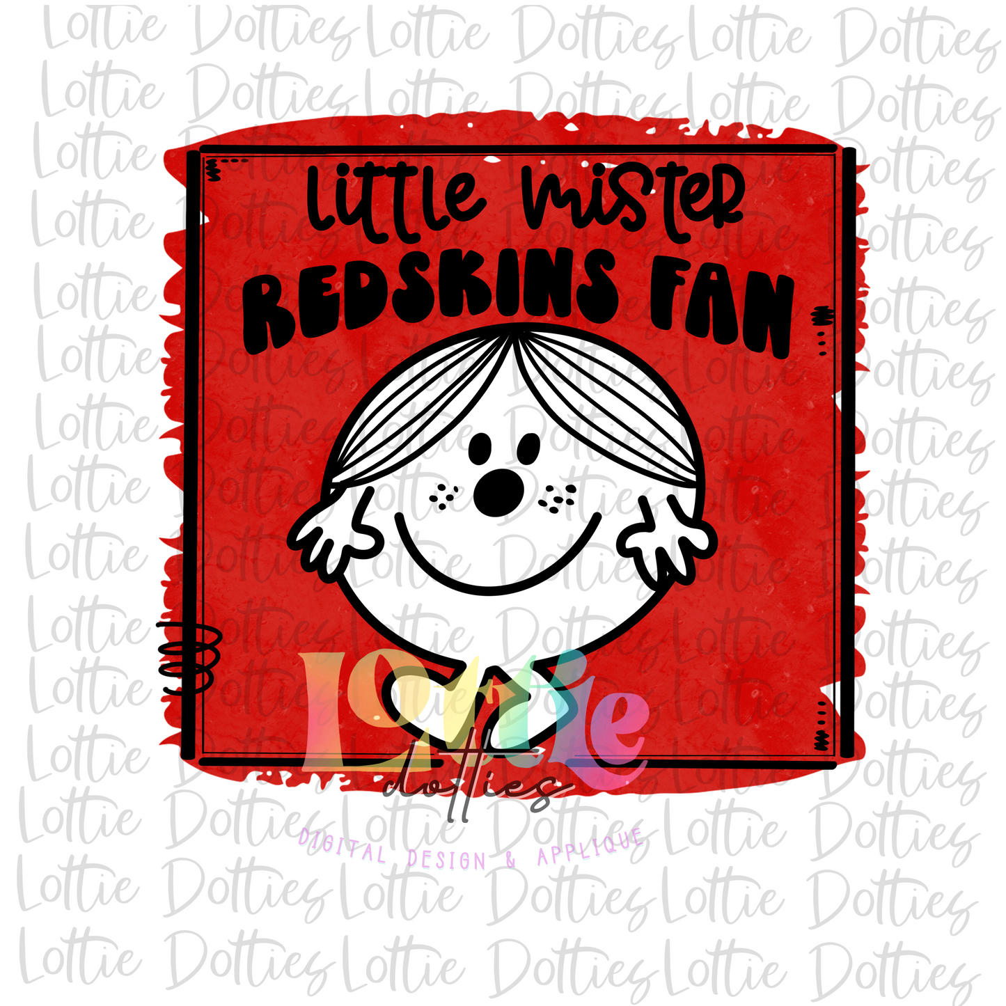 Little Mister Redskins Fan PNG - Redskins Fan Sublimation - Digital Download