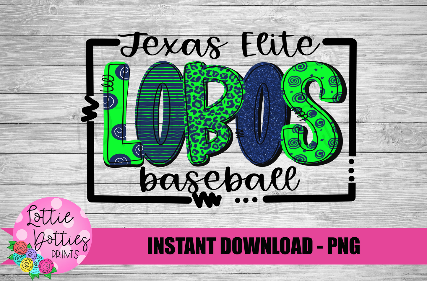 Texas Elite LOBOS Baseball - PNG - LOBOS - Sublimation- Digital Download