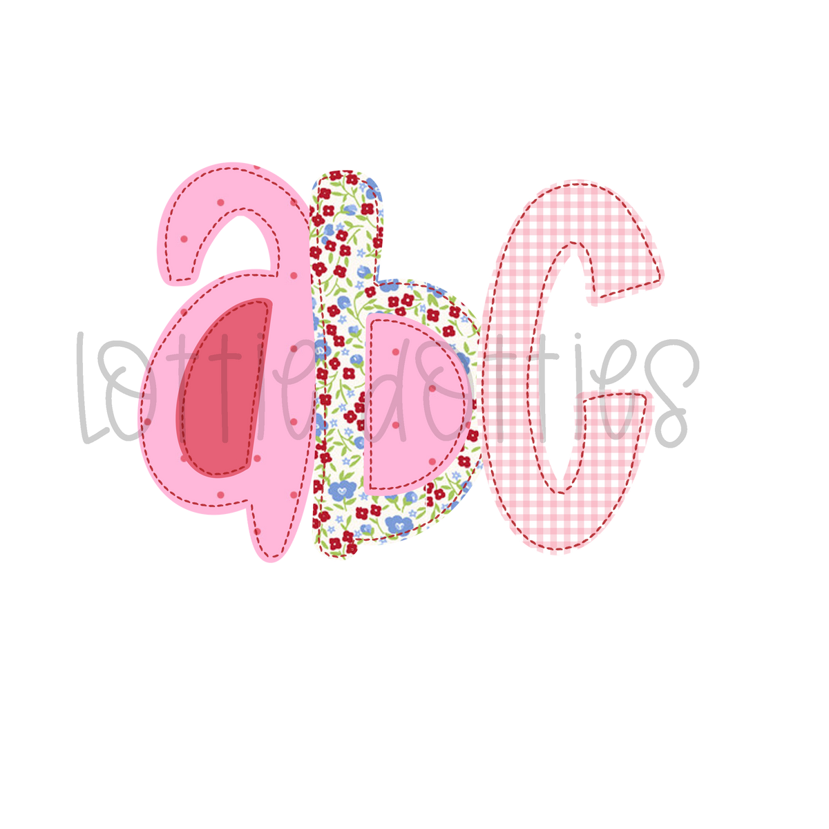 Made to Match Pig Faux Applique Alphabet - Alpha Pack – Lottie Dotties LLC