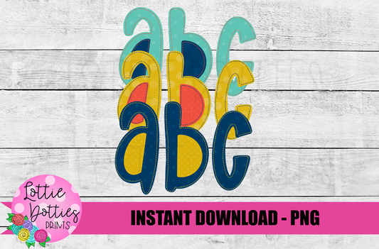 Faux Applique Alphabet - Alpha Pack - Alphabet Clipart - Instant Download  - Fall Alpha Pack