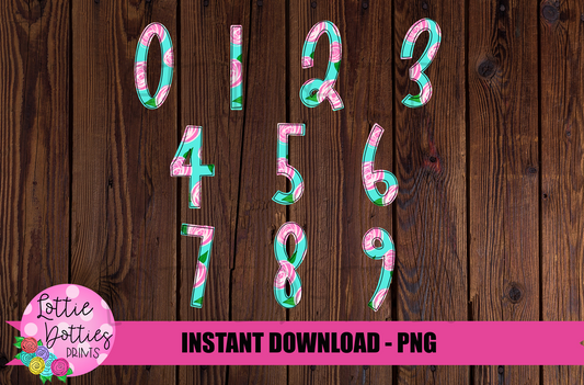Blue and Pink Floral Number Pack