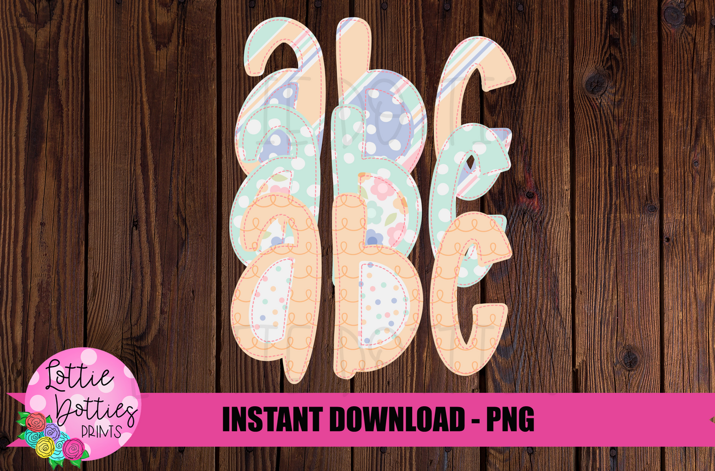 Pastel Faux Applique Alphabet - Alpha Pack