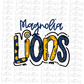 Magnolia Lions PNG - Lions -  Sublimation design - Digital Download