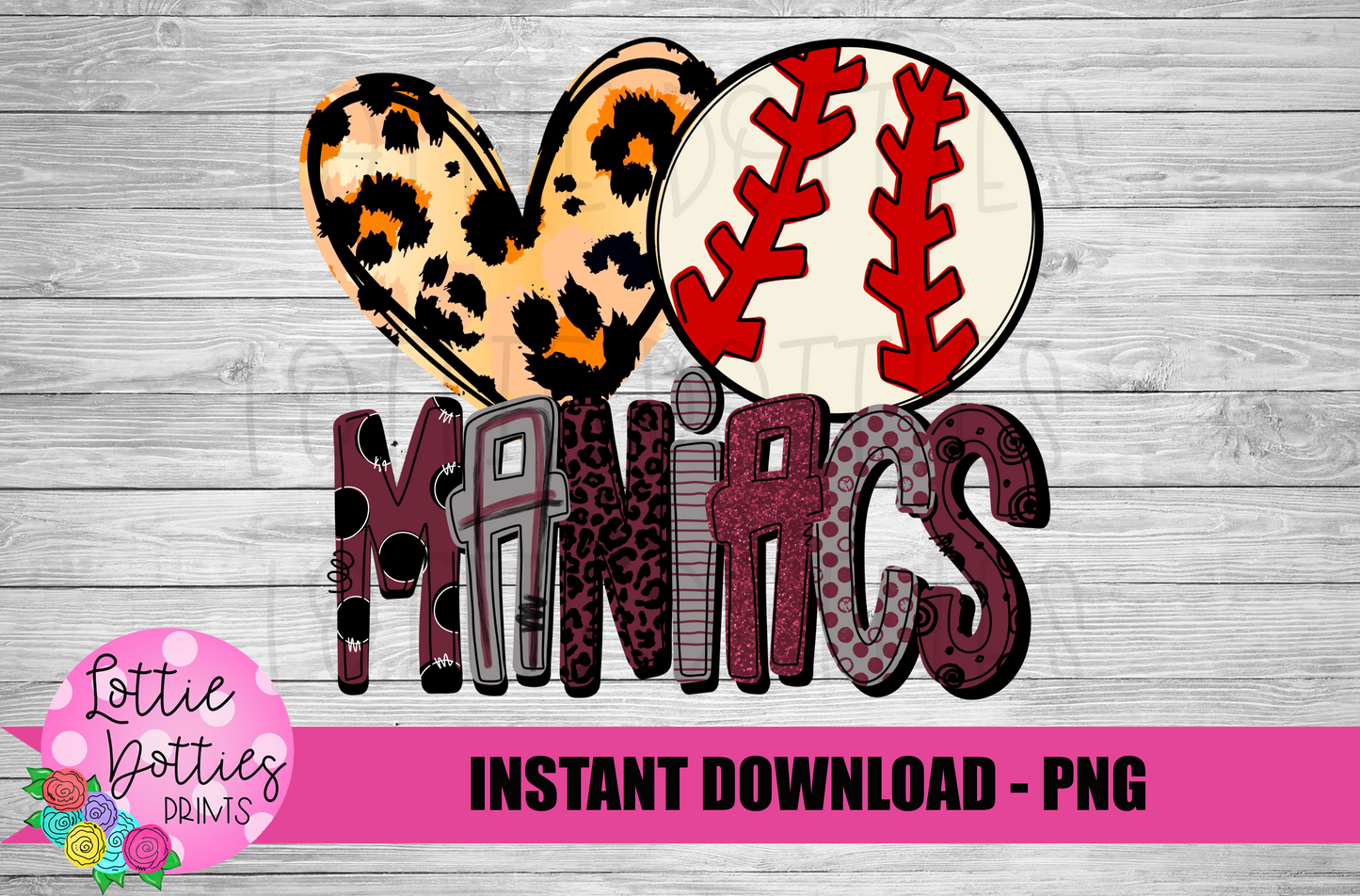 Peace Love Baseball - Maniacs PNG - Mississippi Maniacs - Sublimation - Digital Download