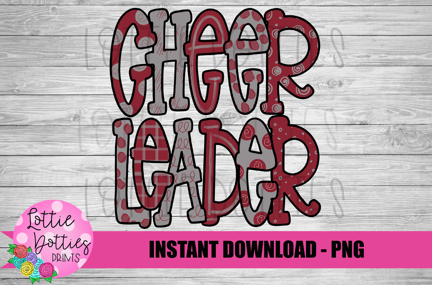 Cheerleader Png - Cheerleader Sublimation File- Maroon and Gray -  Instant download - Digital Download