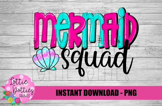Mermaid Png - Mermaid Squad  — Mermaid Sublimation - Digital Download
