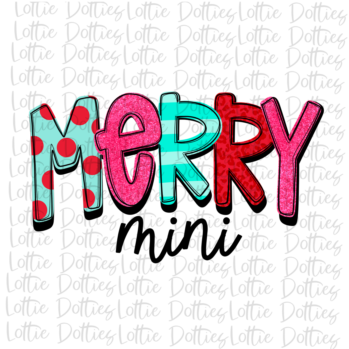 Merry Mini Png - Christmas Sublimation Design- Digital Download