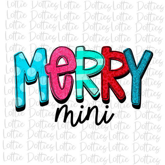 Merry Mini Png - Christmas Sublimation Design- Digital Download