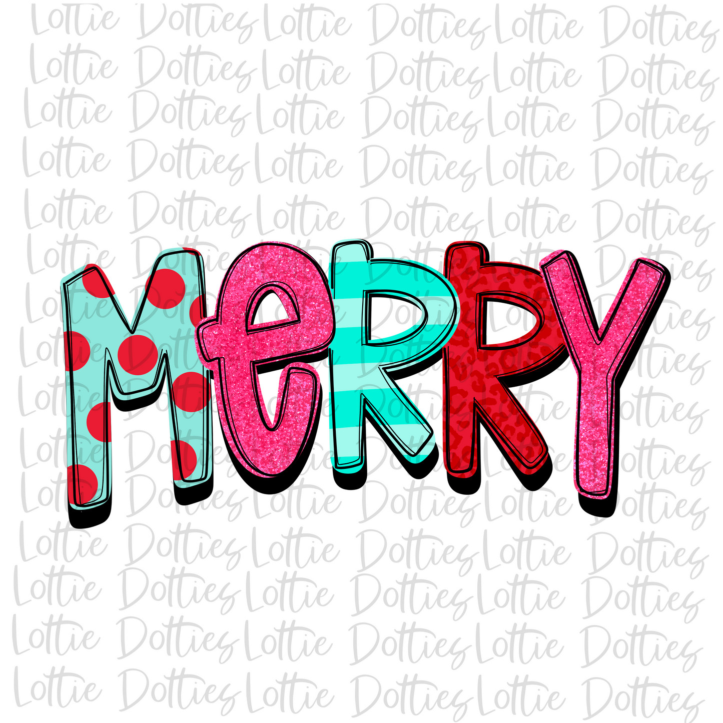 Merry  Whimsical Png - Christmas Sublimation Design- Digital Download