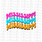 Mississippi Wave - Png - Mississippi Colorful Wave -  Sublimation Design - Digital Download