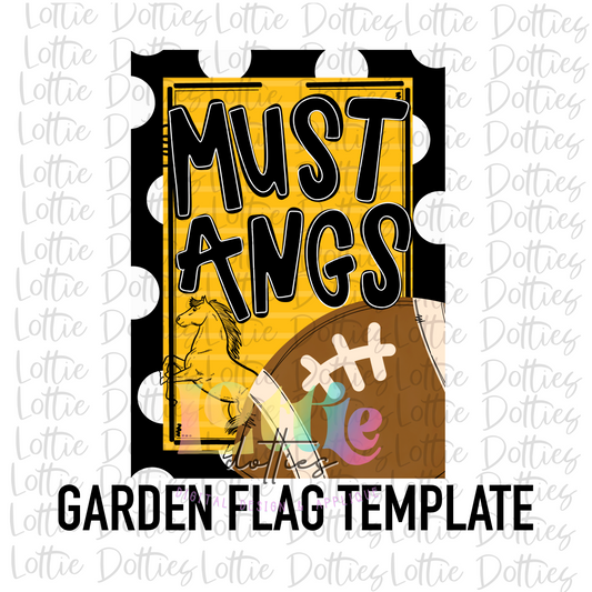 Mustangs Flag PNG - Mustangs Sublimation - Digital Download - Black and Gold