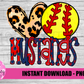 Peace Love Softball  PNG - Mustangs -  sublimation design - Digital Download