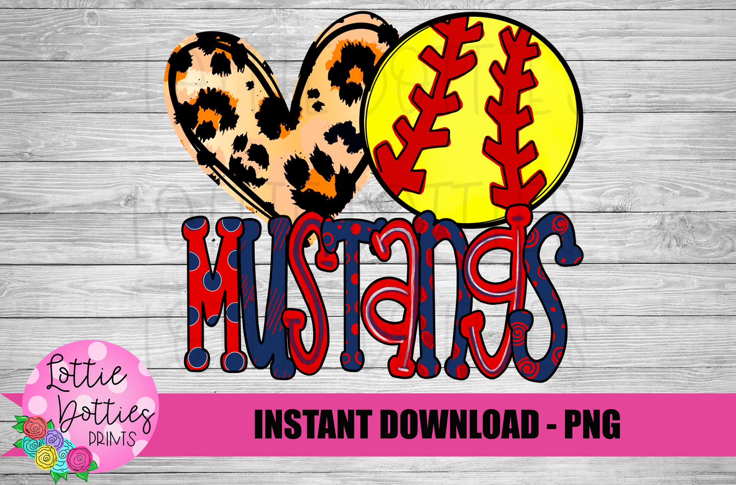 Peace Love Softball  PNG - Mustangs -  sublimation design - Digital Download