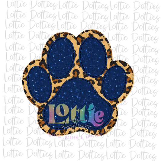 Paw Print PNG - Paw Print Sublimation - Digital Download -Navy and Leopard