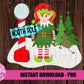North Pole Girl Elf Png - Christmas Sublimation Design - Elf Design - Digital Download