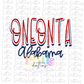 Oneonta Alabama - PNG - Oneonta Alabama Sublimation - Digital Download