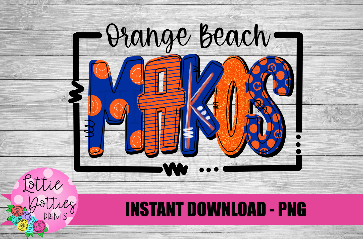 Orange Beach Makos PNG - Makos - Sublimation - Digital Download