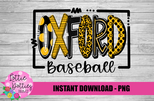 Oxford Baseball  PNG - Oxford - Sublimation - Digital Download