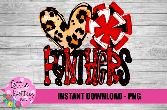 Panthers Pom PNG - Cheerleader -  Pom Pom  -  sublimation design - Digital Download