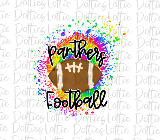 Tie Dye Panthers Football  - PNG - Football - Sublimation - Digital Download