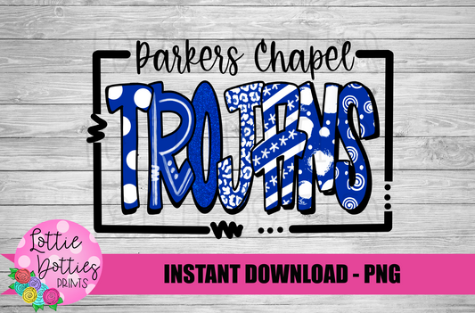 Parkers Chapel Trojans PNG - Trojans sublimation design - Digital Download