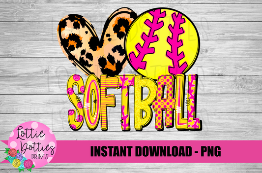 Peace Love Softball  Png - Softball  Sublimation Design - Digital Download