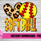 Peace Love Softball  Png - Softball  Sublimation Design - Digital Download