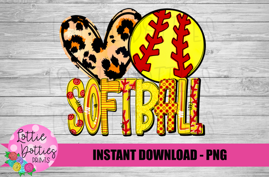 Peace Love Softball  Png - Softball  Sublimation Design - Digital Download