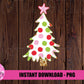 Whimsical Christmas Tree Png - Christmas Sublimation Design - Digital Download