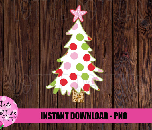 Whimsical Christmas Tree Png - Christmas Sublimation Design - Digital Download