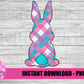 Plaid Bunny   PNG - Easter Sublimation - Digital Download