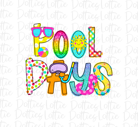 Pool Days - PNG - Summer - Sublimation - Digital Download