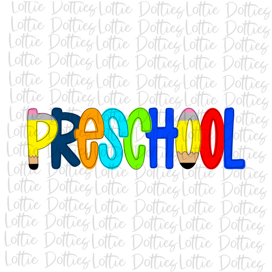 Preschool - Png - School Sublimation  - Back To School  Design