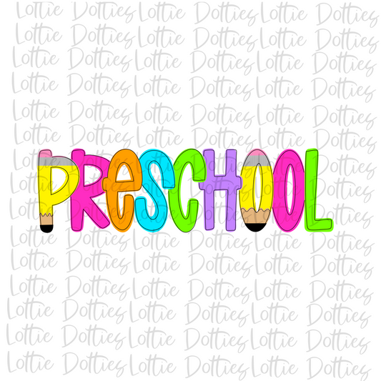 Preschool - Png - School Sublimation  - Back To School  Design