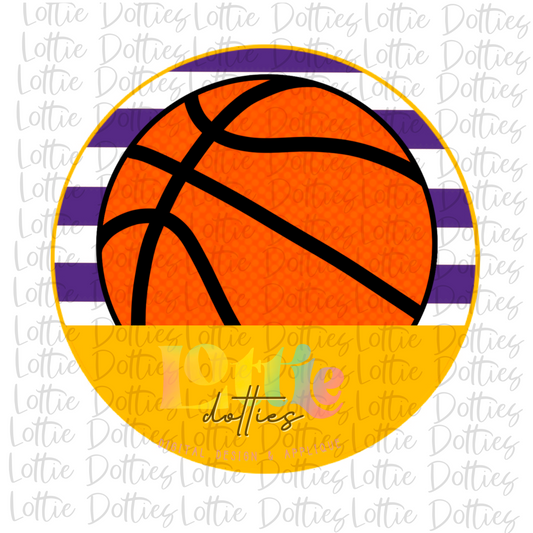 Basketball Circle - PNG - Basketball  - Digital Download - Purple and Gold