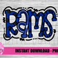 Rams PNG - Rams Sublimation design - Digital Download