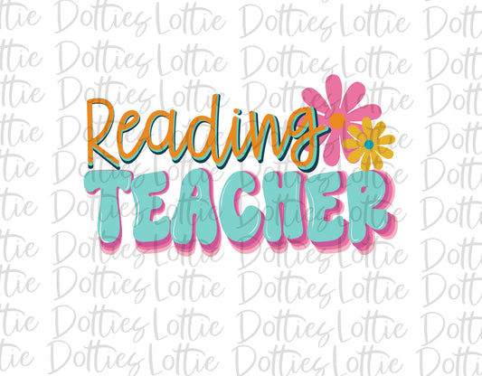 Reading Teacher - PNG - Back To School - Sublimation - Digital Download