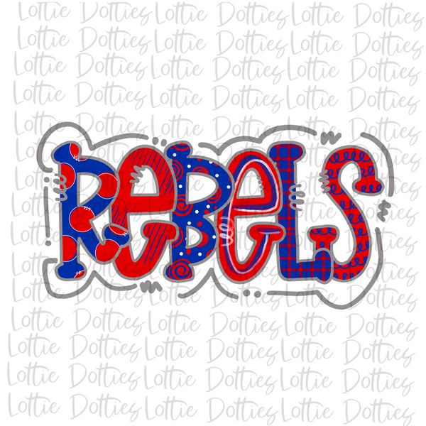 Rebels Basketball red Blue PNG File Sublimation Design 