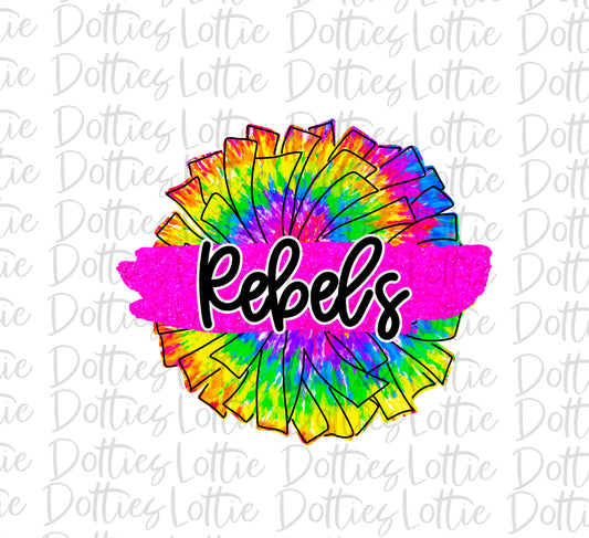 Rebels Pom Png - Cheer Sublimation File - Instant download - Digital Download