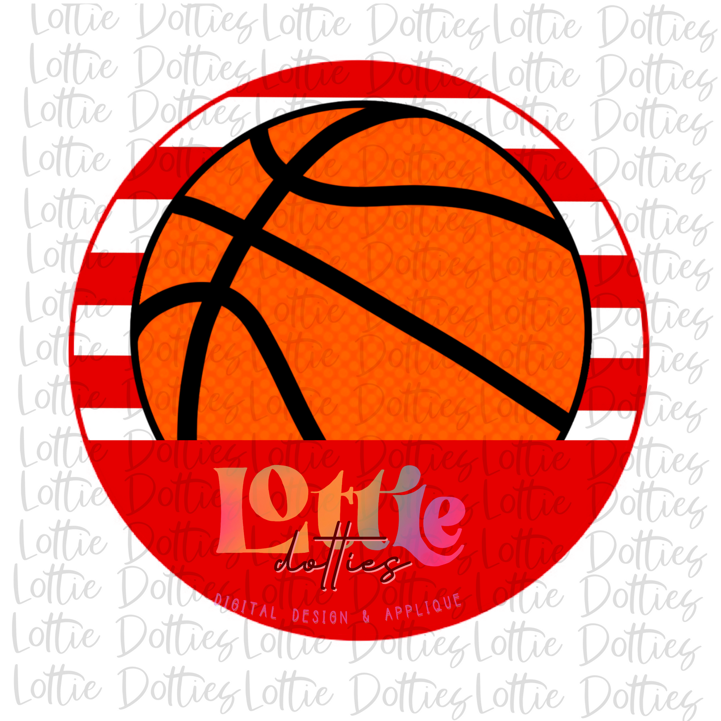 Basketball Circle - PNG - Basketball  - Digital Download - Red