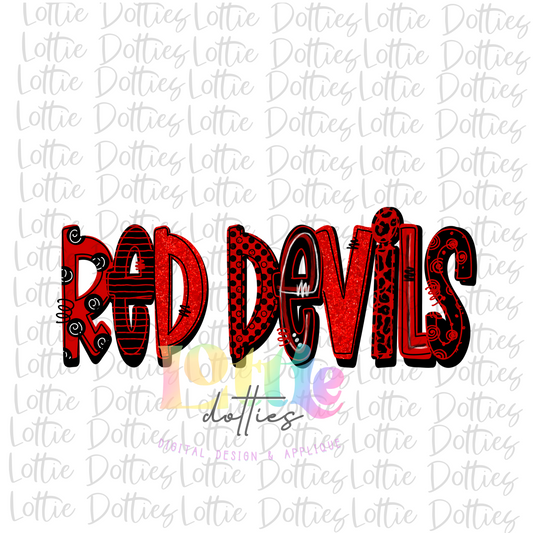 Red  Devils Png - Devils Sublimation Design - Digital Download